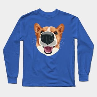 Corgi and her amazing nose Long Sleeve T-Shirt